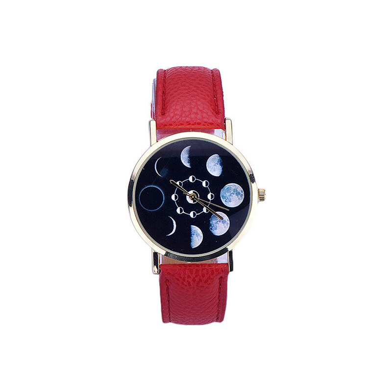 Lesara Armbanduhr mit Mondfinsternis-Motiv - Rot