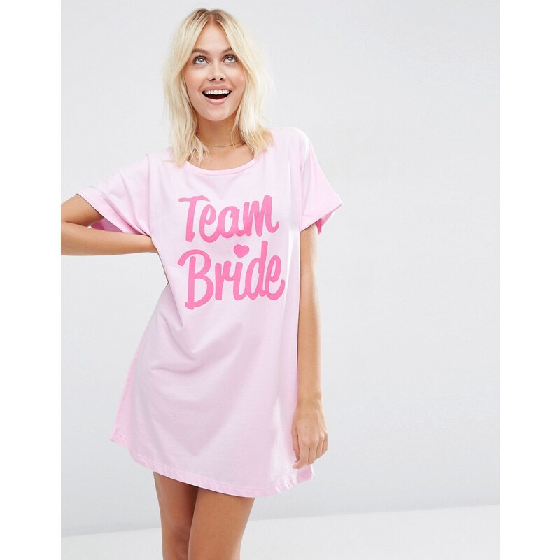 ASOS BRIDAL - Team Bride - Oversize-T-Shirt - Rosa