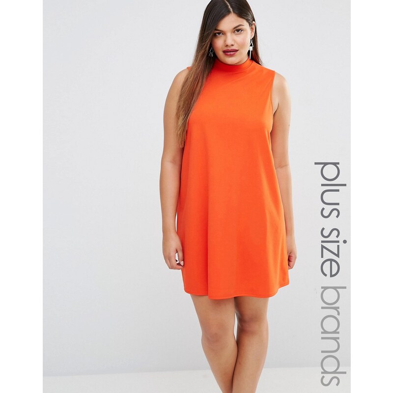 AX Paris Plus - Ausgestelles, hochgeschlossenes Kleid - Orange
