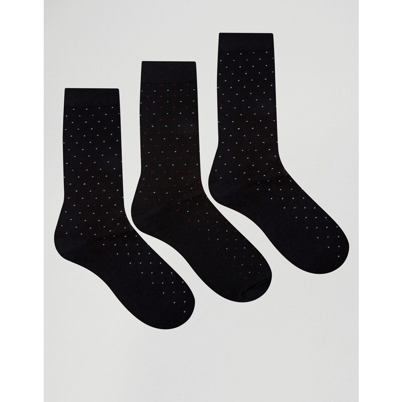 Ciao - Italy - Gepunktete Socken im 3er-Set aus Modalbaumwolle - Schwarz
