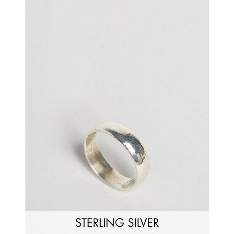 Regal Rose - Schlichter Bandring aus Sterlingsilber im 90-er Design - Silber