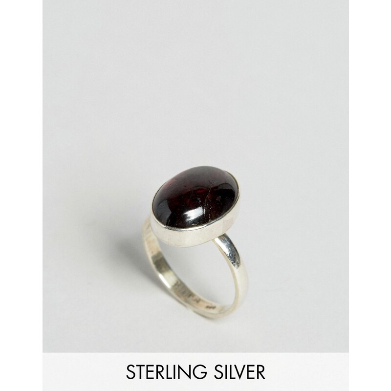 Regal Rose - Ring aus Sterlingsilber mit Granat - Silber