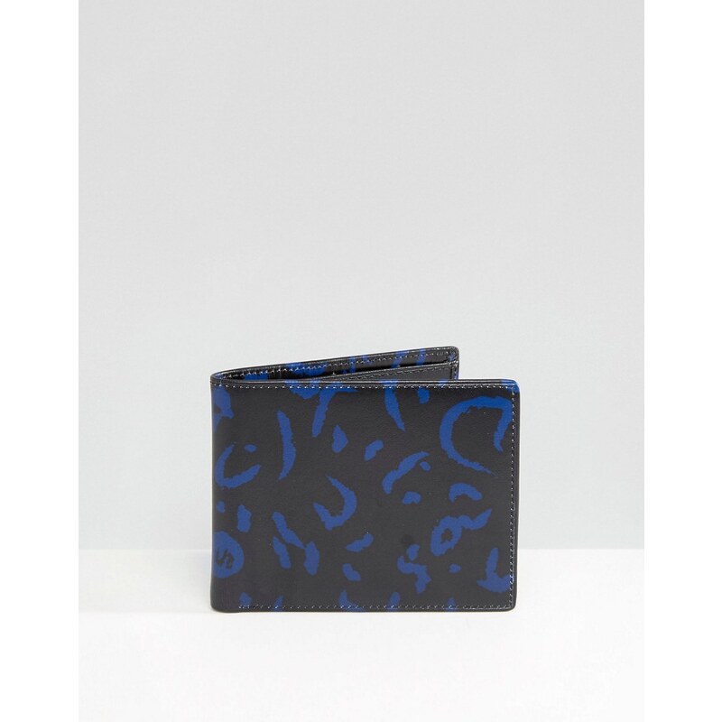 Smith And Canova - Brieftasche mit blauem Animal-Print - Schwarz