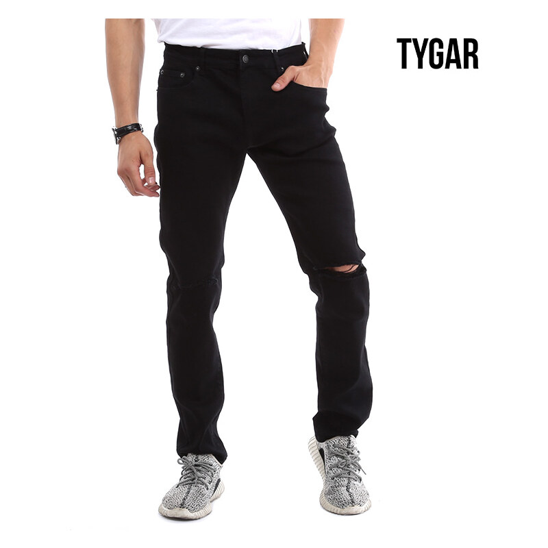 Tygar Slim Fit-Jeans mit Cut-Out am Knie - 33