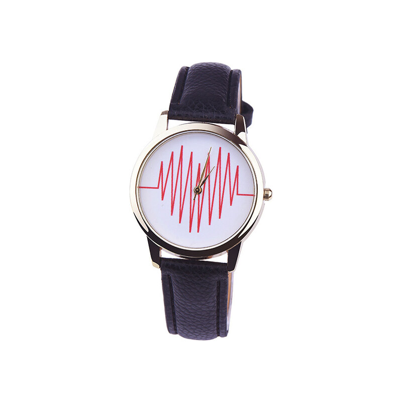 Lesara Armbanduhr mit Herzschlagsymbol - Schwarz