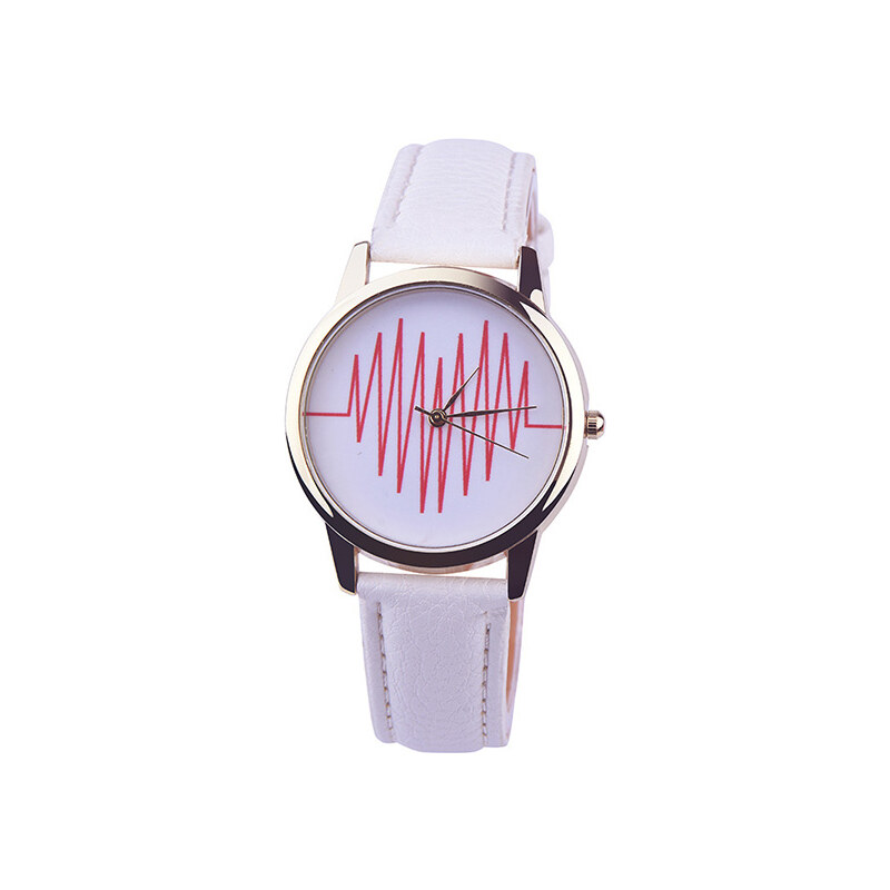 Lesara Armbanduhr mit Herzschlagsymbol - Weiß