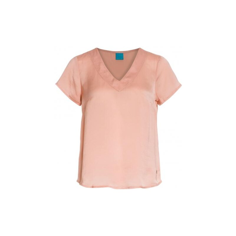 COOL CODE Seidig weiche Bluse in Shirt-Silhouette, rosa