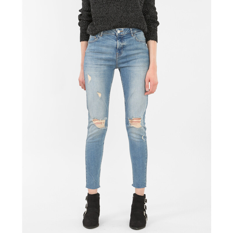 Slim-Jeans mit hoher Taille Denimblau, Größe 32 -Pimkie- Mode für Damen