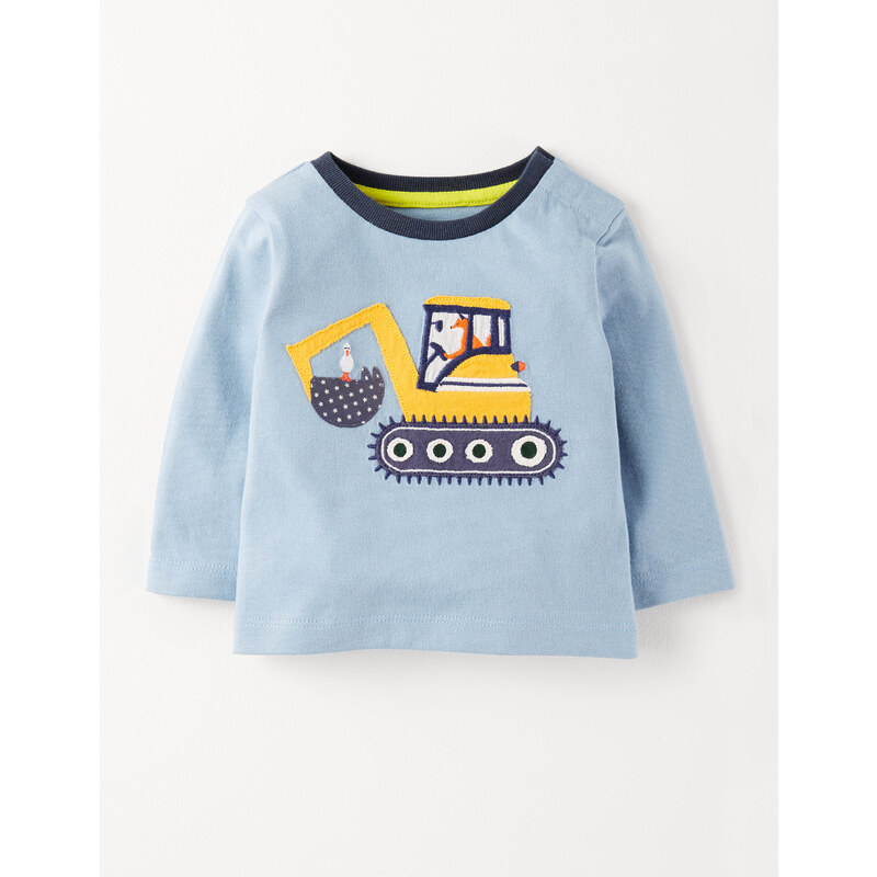 Shirt mit Fahrzeugapplikation Blau Baby Boden