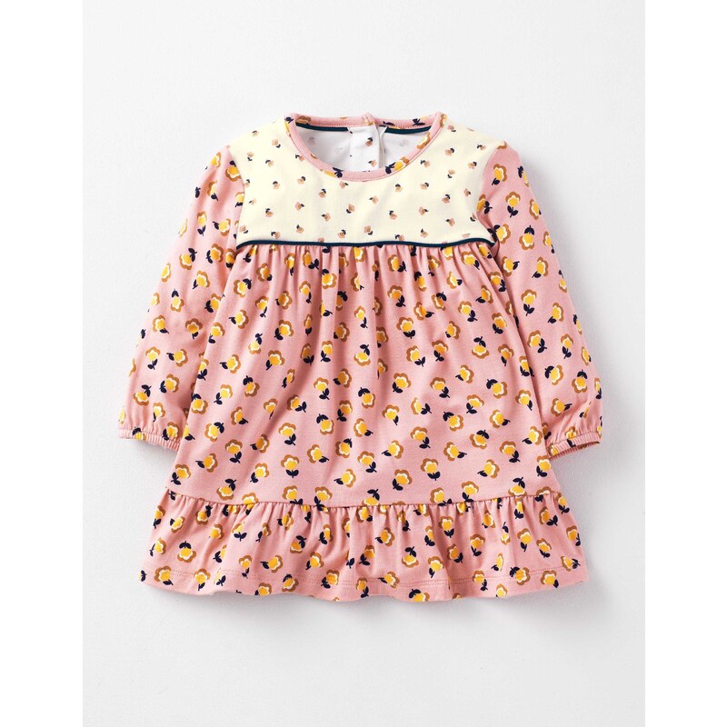 Fließendes Kleid mit Mustermix Pink Baby Boden