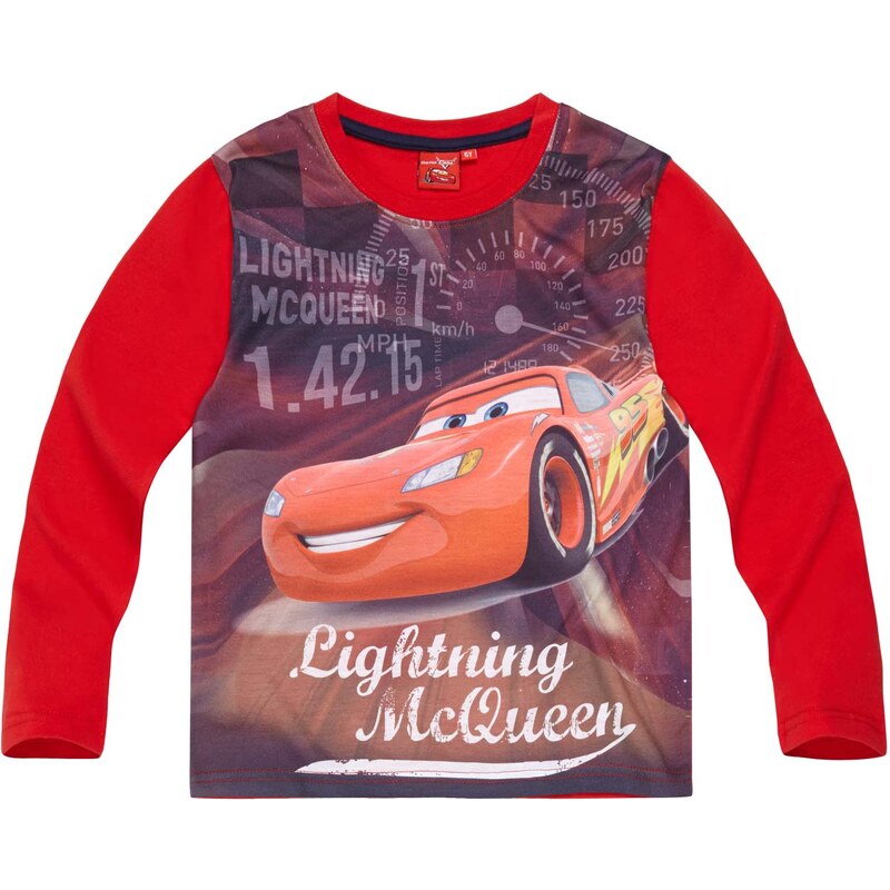 Disney Cars Langarmshirt rot in Größe 98 für Jungen aus Vorderseite: 100% polyester Ärmel: 100% Baumwolle