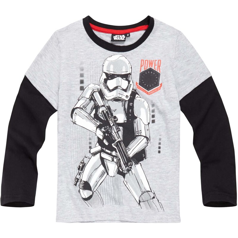 Star Wars-The Clone Wars Langarmshirt grau in Größe 116 für Jungen aus 60 % Baumwolle 40 % Polyester