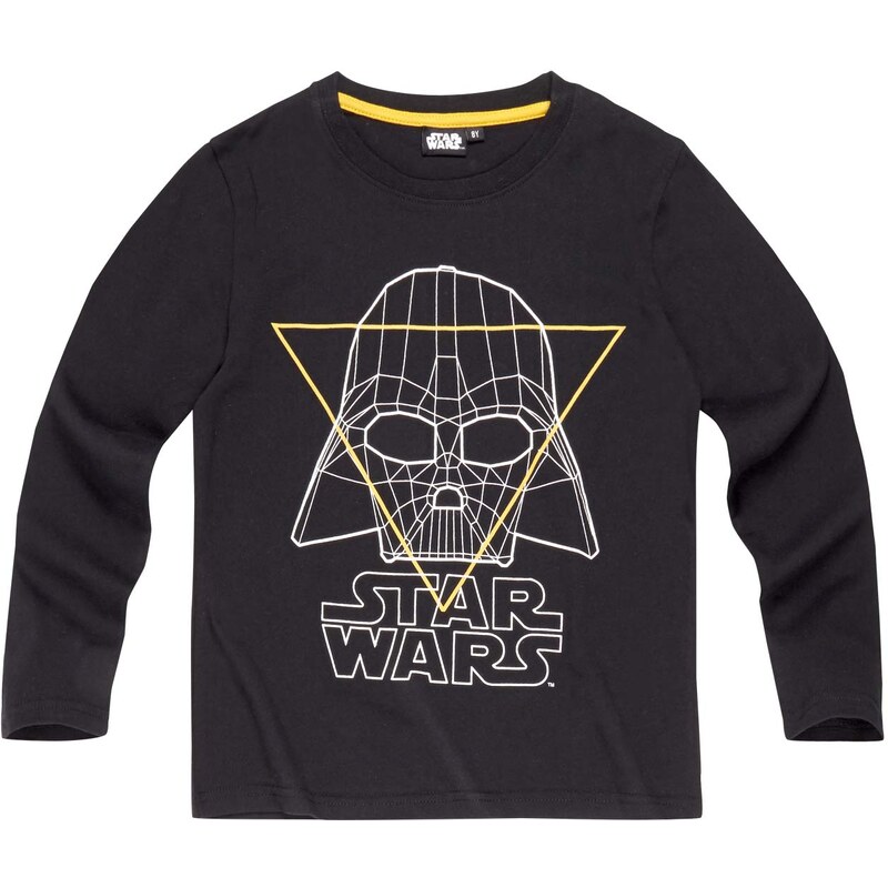 Star Wars-The Clone Wars Langarmshirt schwarz in Größe 116 für Jungen aus 100% Baumwolle