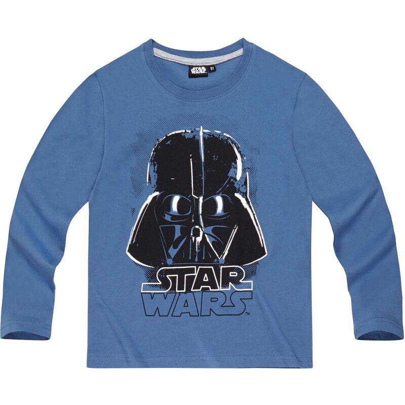 Star Wars-The Clone Wars Langarmshirt blau in Größe 116 für Jungen aus 60 % Baumwolle 40 % Polyester
