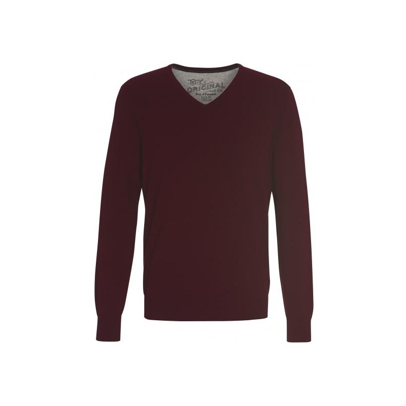 COOL CODE Herren Pullover Sweatshirt V-Ausschnitt rot aus Baumwolle