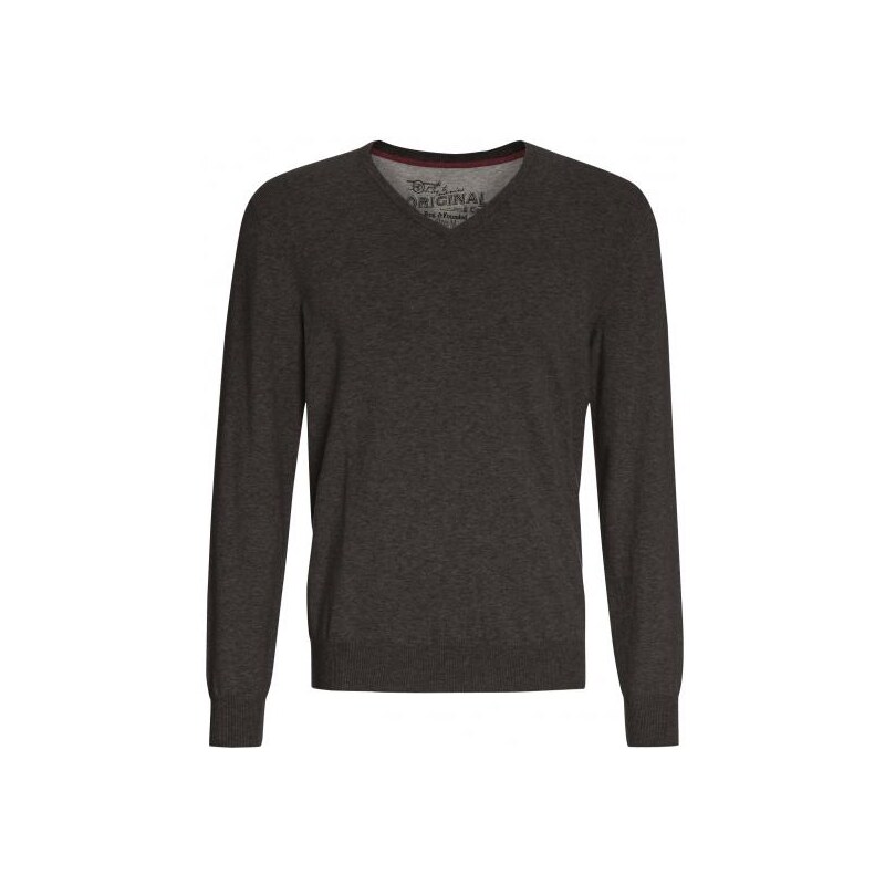 COOL CODE Herren Pullover Sweatshirt V-Ausschnitt grau aus Baumwolle