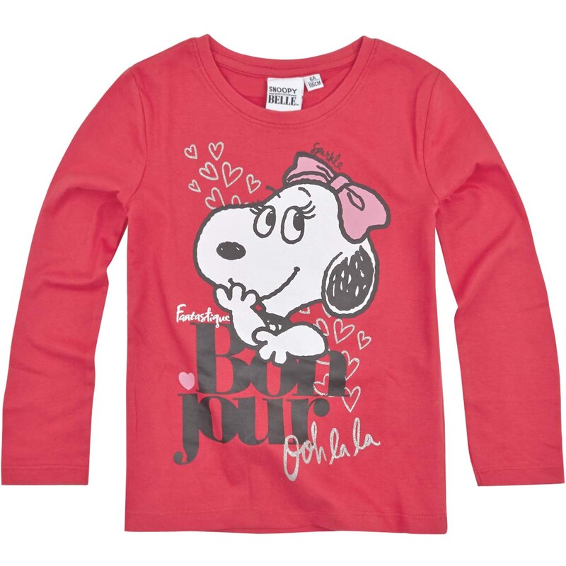 Snoopy Langarmshirt pink in Größe 116 für Mädchen aus 100% Baumwolle