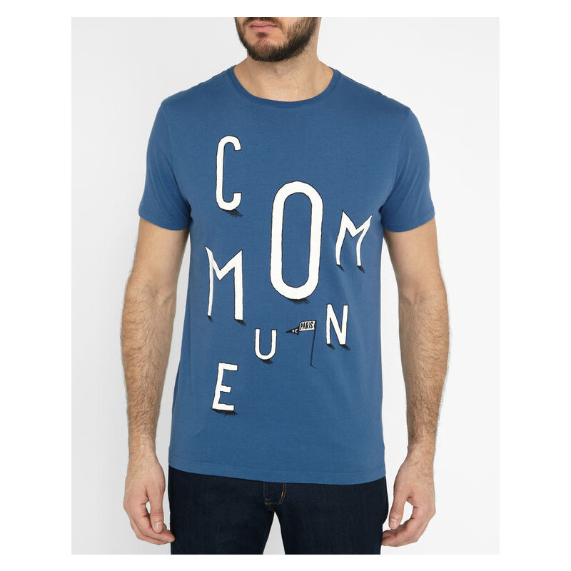 COMMUNE DE PARIS Blaues T-Shirt Majuscule