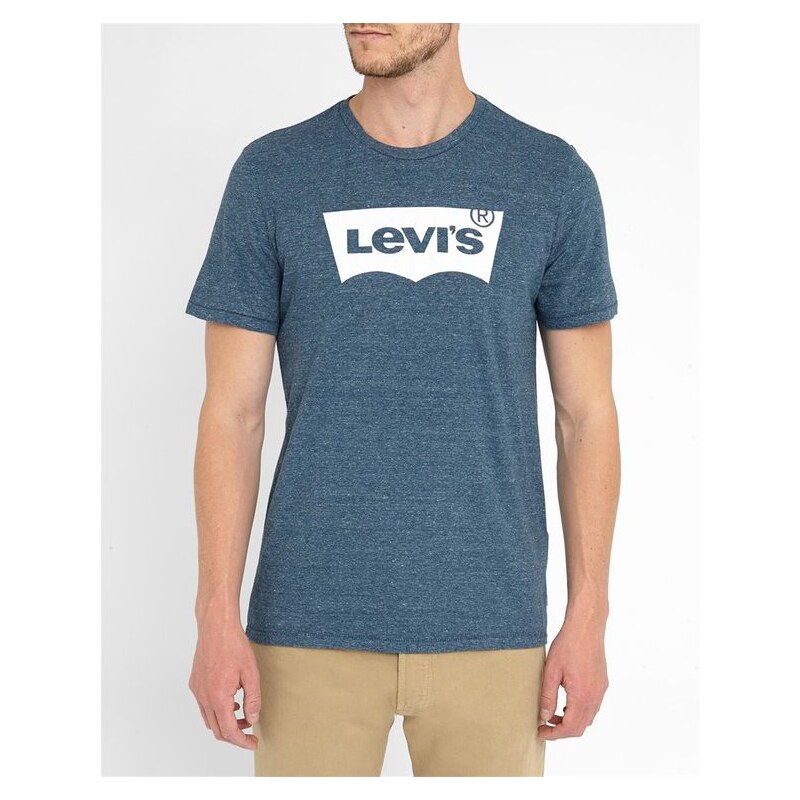 LEVI'S Blau meliertes T-Shirt mit Logo
