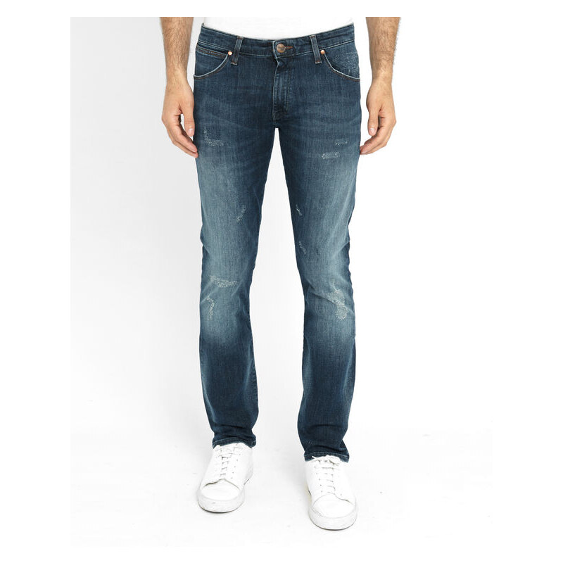 WRANGLER Slim Jeans Tapered Larston Stretch in ausgewaschenem Grau