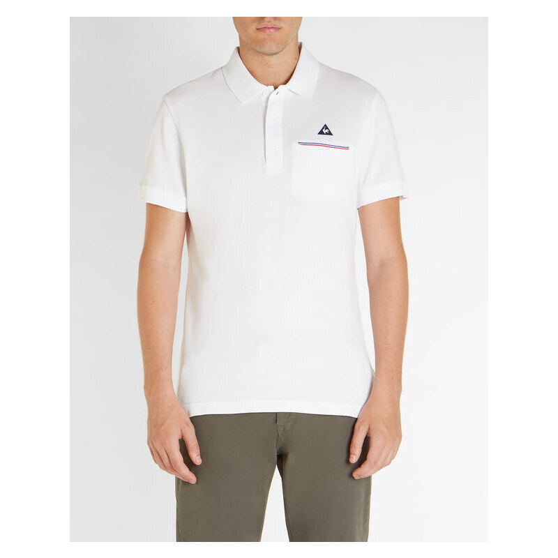 LE COQ SPORTIF Poloshirt Trikolore Pocket Weiß