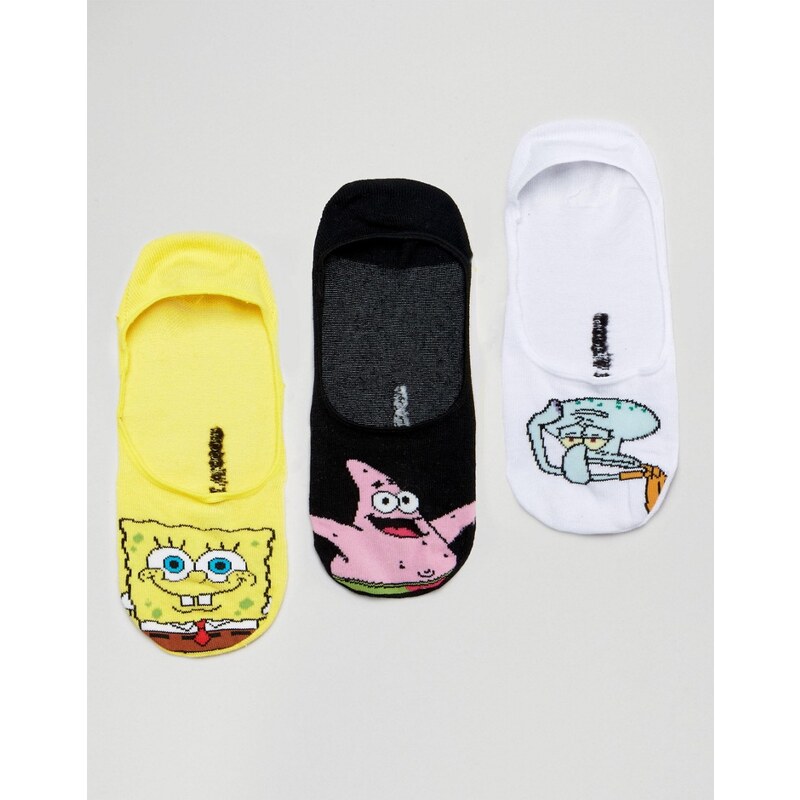 ASOS - Transparente Socken mit Spongebob-Design im 3er Pack - Mehrfarbig