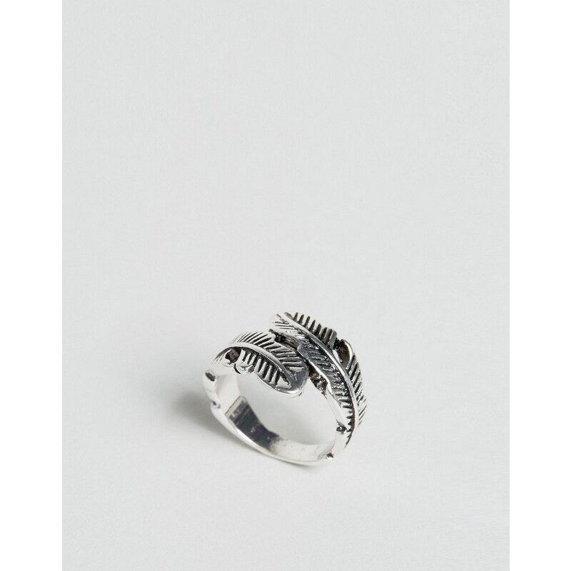 DesignB London - Ring mit Blattdesign - Silber
