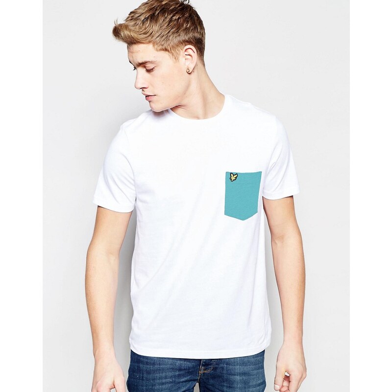 Lyle & Scott - Weißes T-Shirt mit Kontrasttasche - Weiß