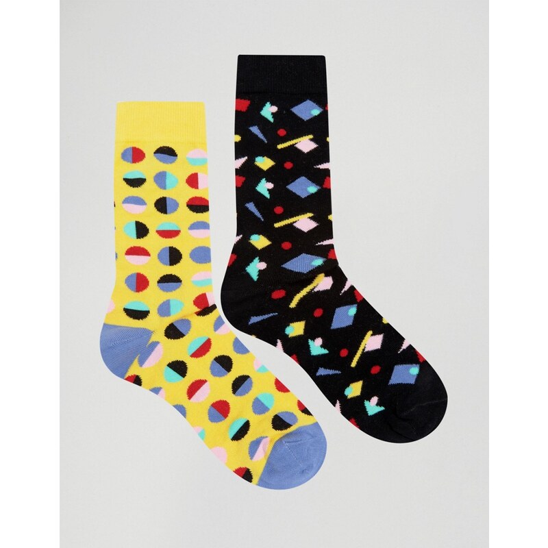Urban Eccentric - Socken im 2er-Set mit geometrischem Muster - Mehrfarbig