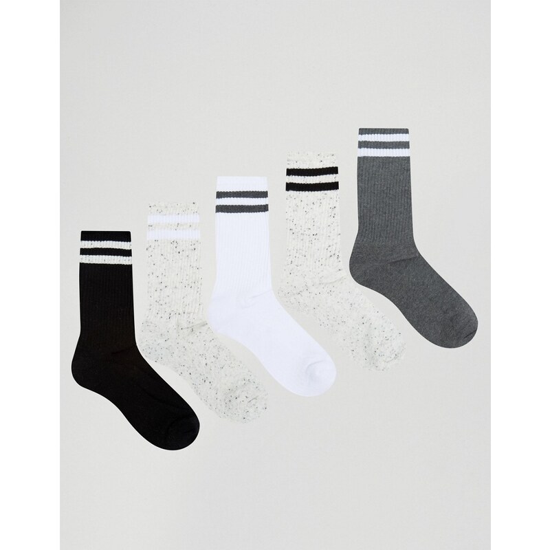 Urban Eccentric - Genoppte Socken im 5er-Set - Mehrfarbig