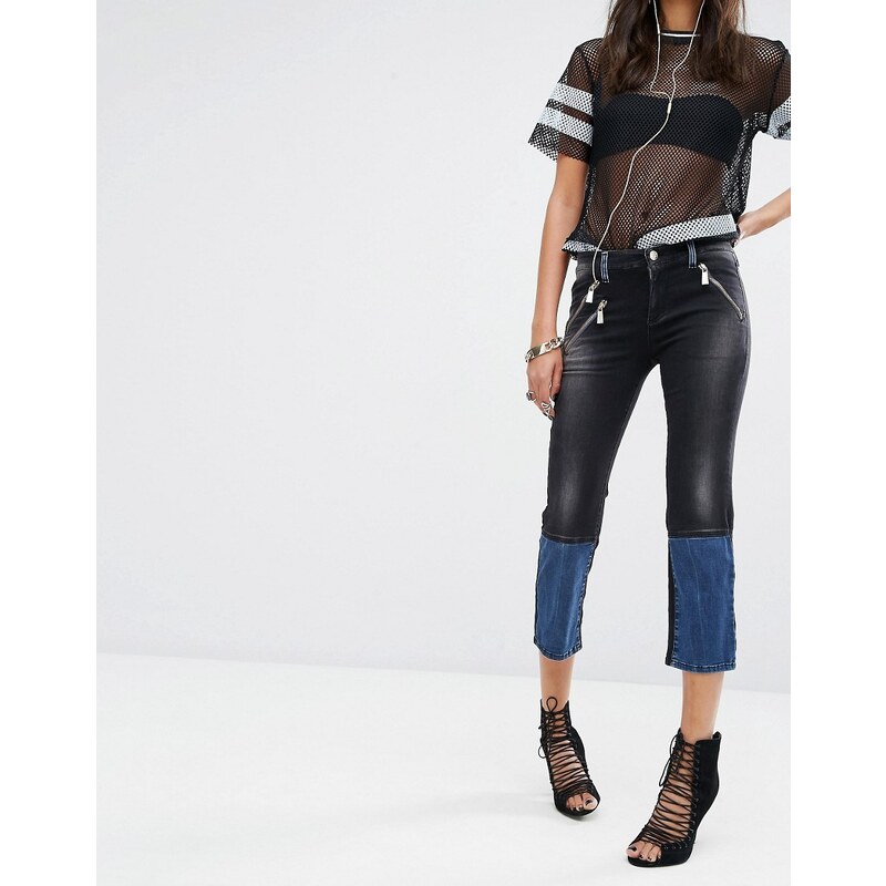 Versace Jeans - Verkürzte Jeans mit geradem Schnitt - Schwarz