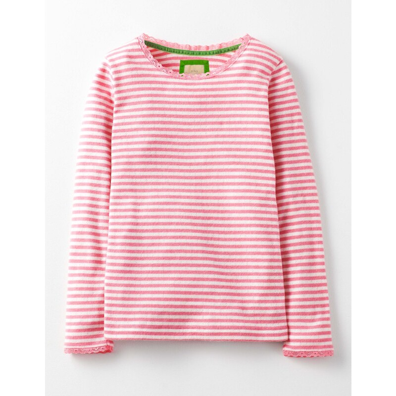 Superweiches T-Shirt mit Zierborte Pink Mädchen Boden