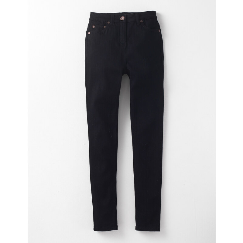 Superstretch-Jeans mit mittelhoher Taille Schwarz Mädchen Boden