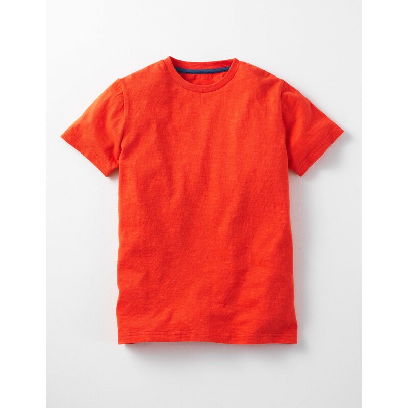 Vorgewaschenes genopptes T-Shirt Orange Jungen Boden