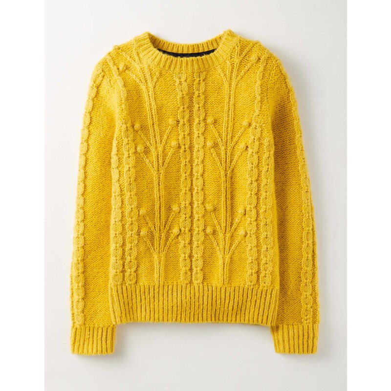 Pullover mit Zopfstrickmuster Gelb Mädchen Boden
