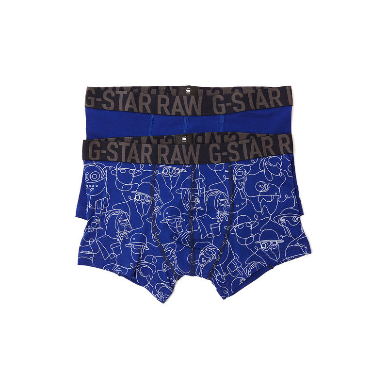 G-STAR Doppelpack königsblaue Boxershorts mit All Over-Muster Zobar