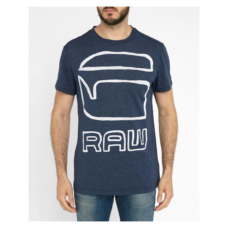 G-STAR Schwarzes T-Shirt mit Rundhalsausschnitt mit Raw Dromec-Logo