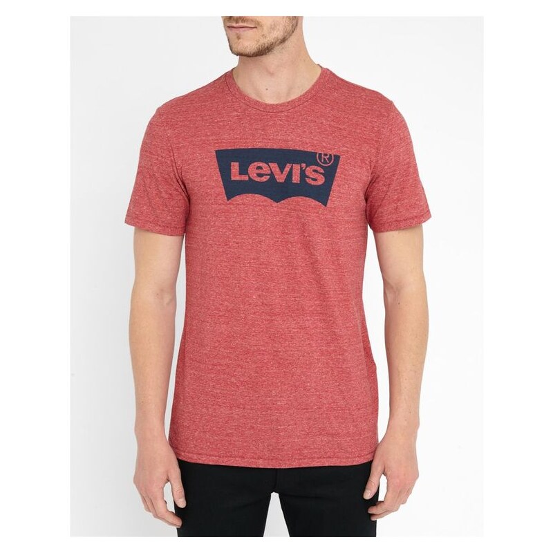 LEVI'S Rot meliertes T-Shirt mit Logo