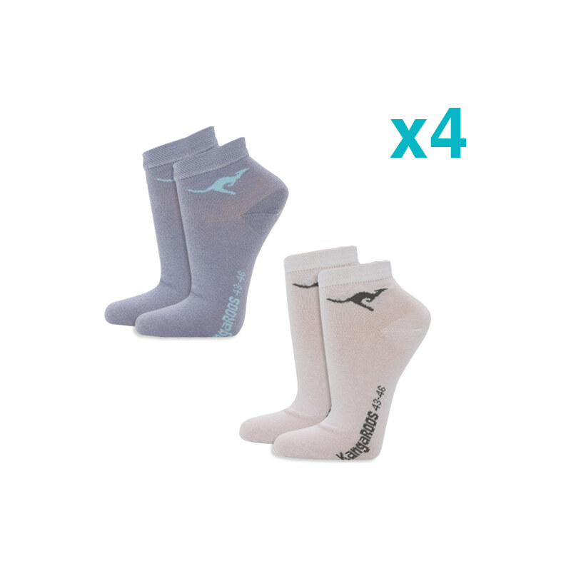 Lesara 8er-Set Kangaroos Sneaker-Socken mit Logo-Print