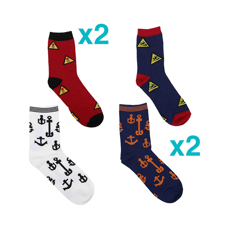 Lesara 6er-Set Socken mit Symbolen