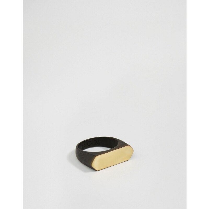 Icon Brand - Schwarzer Ring aus verschiedenen Metallen - Schwarz