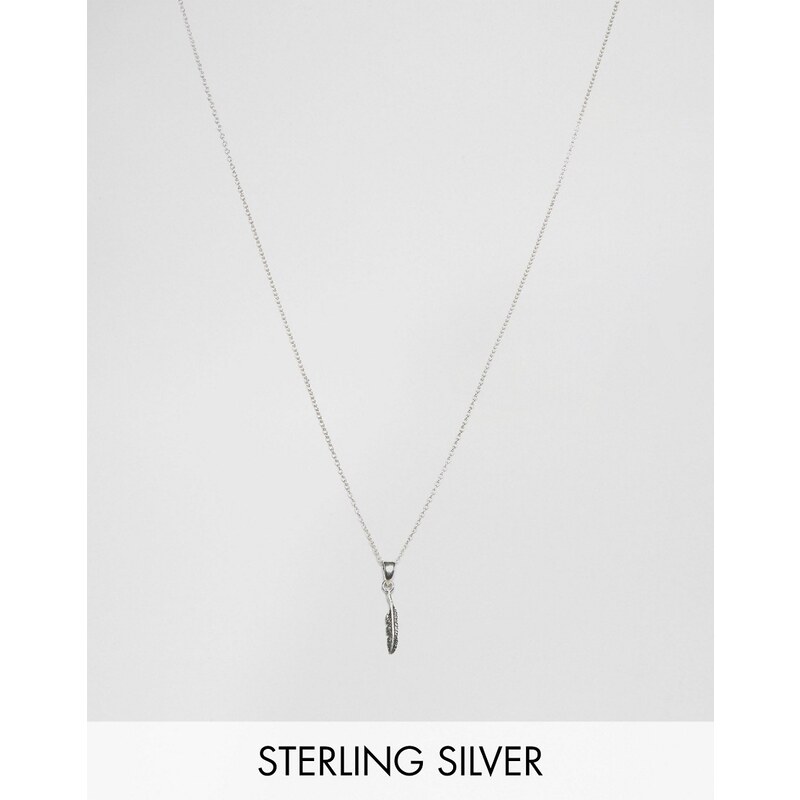 Kingsley Ryan - Halskette aus Sterlingsilber mit Feder-Anhänger - Silber