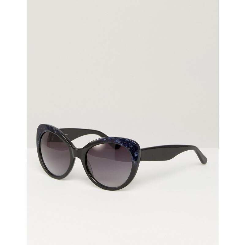 Pala Amara - Übergroße Sonnenbrille in Katzenaugenform - Schwarz