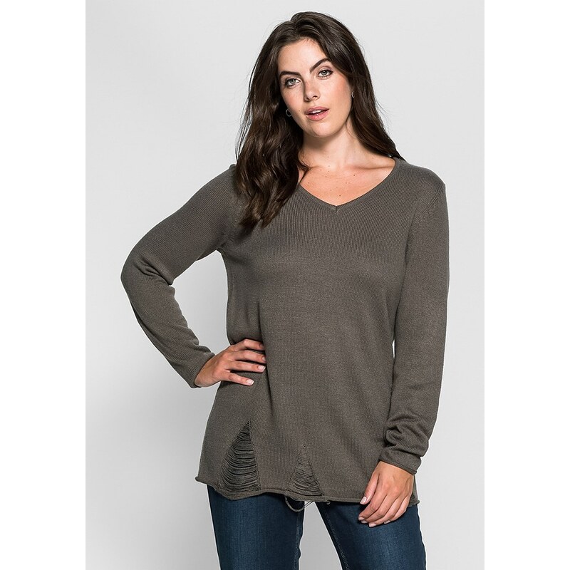 sheego Trend Pullover im Destroyed-Look