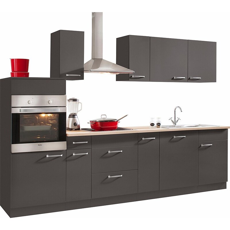 Küchenzeile mit E-Geräten »Basel«, Breite 290 cm