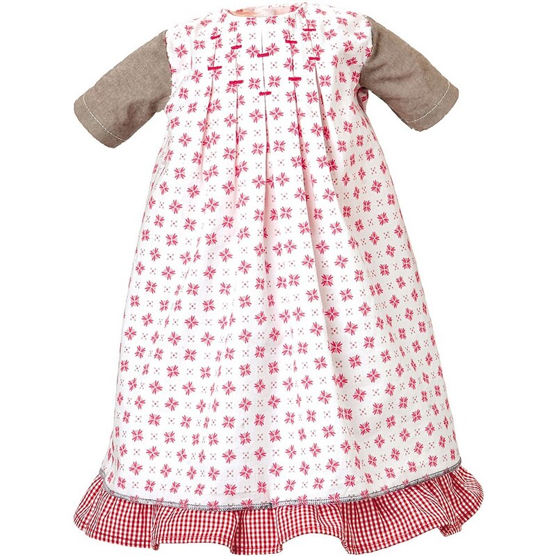 Käthe Kruse Puppenbekleidung, Größe 52-56 cm, »Kleid weiß-rot mit Unterrock«