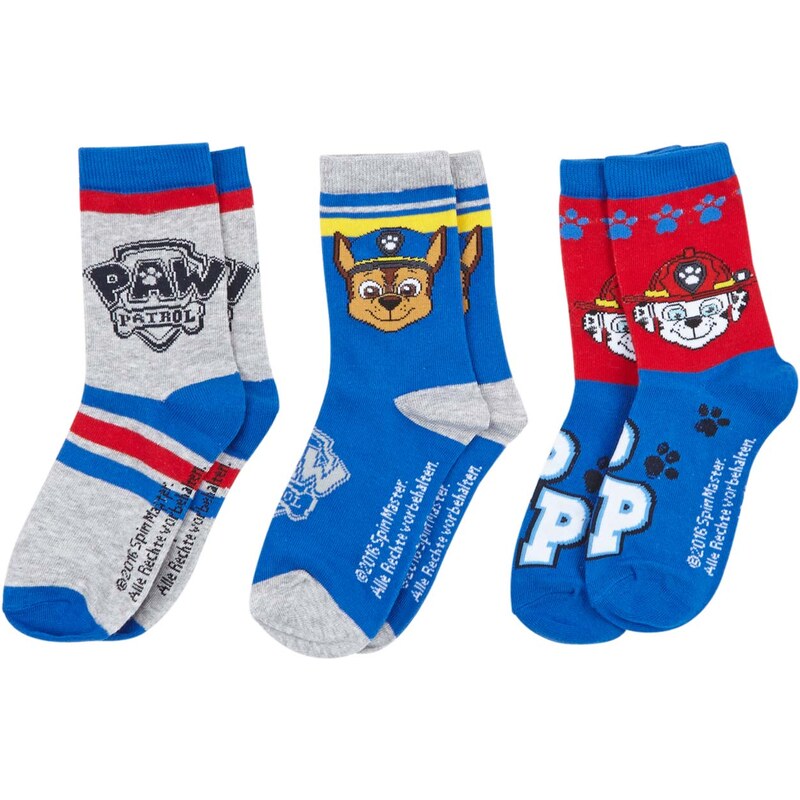 Paw Patrol 3 er Pack Socken blau in Größe 23-26 für Jungen aus 65% Baumwolle 33% Polyester 2% Elasthan