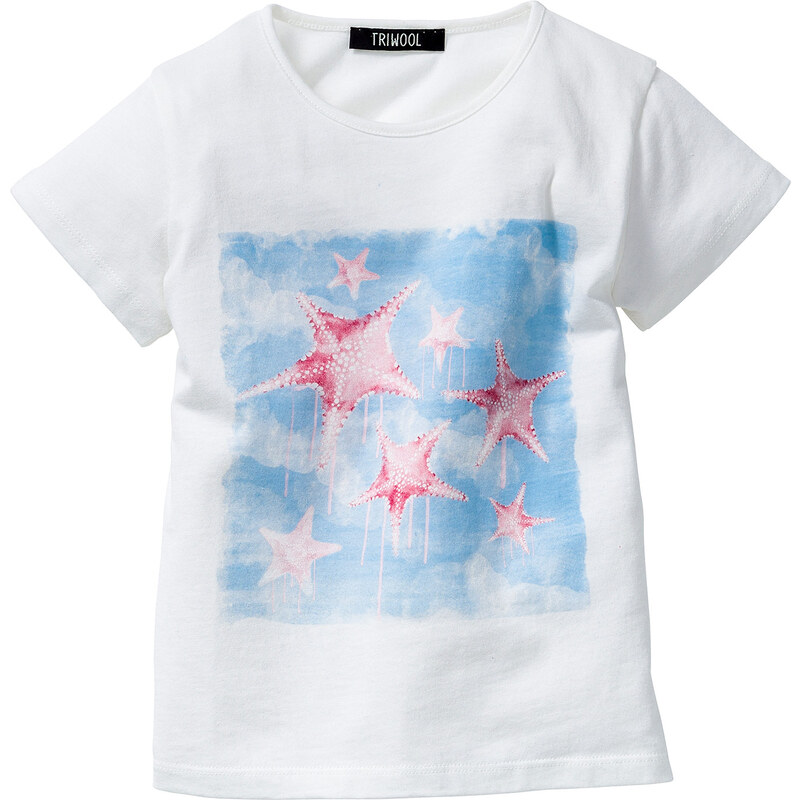 bpc bonprix collection T-Shirt mit Applikationsdruck kurzer Arm in weiß für Mädchen von bonprix
