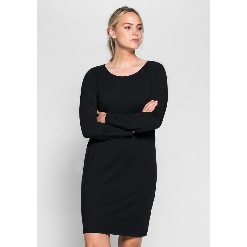 Große Größen: sheego Casual BASIC Kleid, schwarz, Gr.44-56