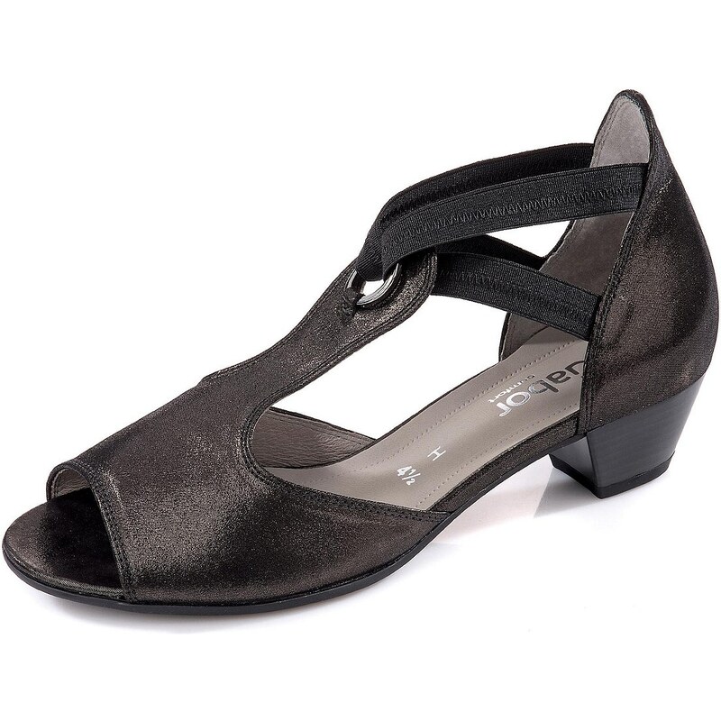 Große Größen: Gabor Comfort Sandalette, schwarz metallic, Gr.37-37